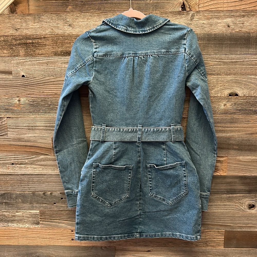 Show Me Your MuMu Outlaw Denim Dress in Tide Size XS NWT - Picture 9 of 14